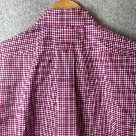 Ralph Lauren Button Down Dress Shirt Mens Medium Plaid Business Pink Preppy - Picture 6 of 11